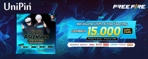 Gojo Ascension Hadir di Free Fire! Beli Voucher UniPin & Dapatkan Cashback hingga 15.000 Credits